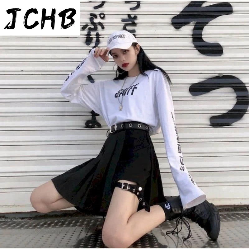 

2021 Dark Pleated Black Mini Skirt Women Female Jk High Waist Retro A-line Skirt Student Girl Short Skirt Summer Sexy Skirt for