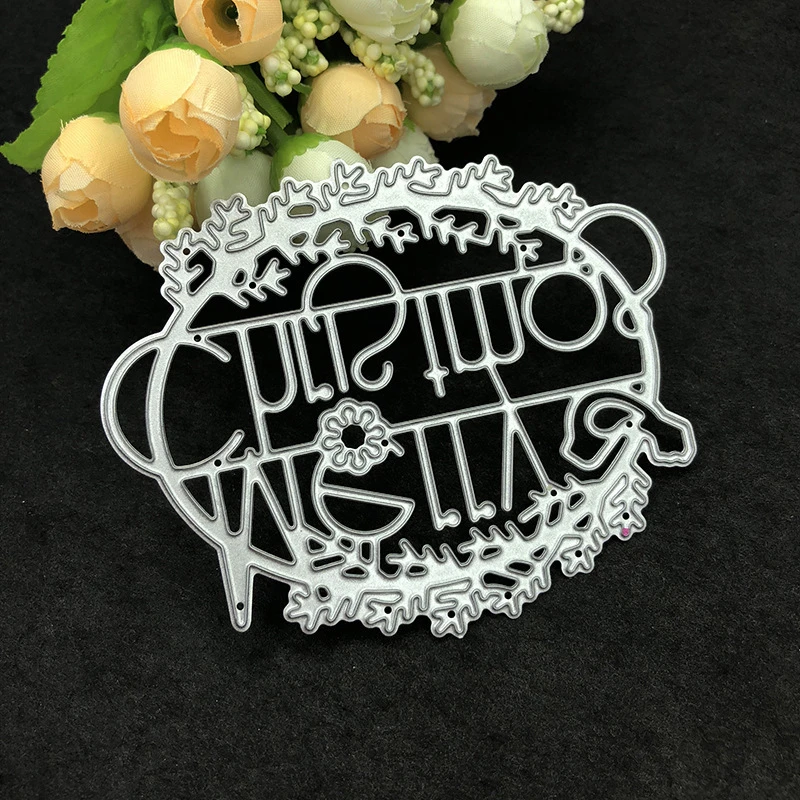 Счастливого Рождества металлические Вырубные штампы сделай сам крафтовые