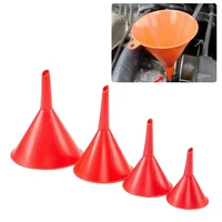 4 pcsset practical mini red plastic funnel set for car oil gas and fluids auto household car accessories
