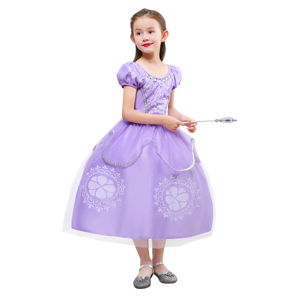 Маленький для девочек модное платье без рукавов с принтом Софии первой