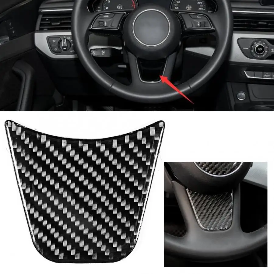 Декоративная накладка на руль из углеродного волокна подходит для Audi A4 B9 2017 2018 2019