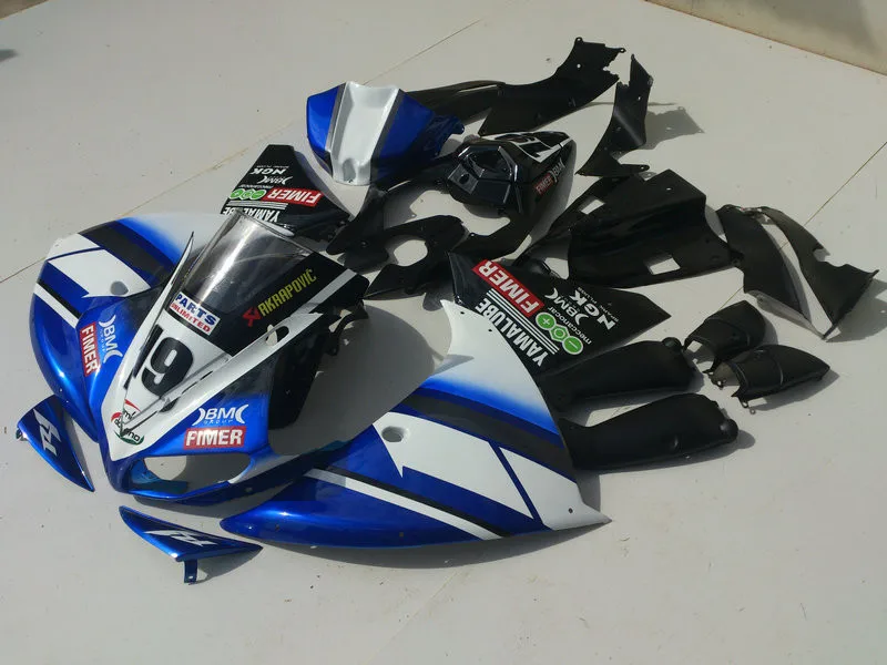 Набор обтекателей мотоцикла для YAMAHA YZFR1 09 10 11 YZF R1 YZF1000 2009 2010 2011 ABS белые черно