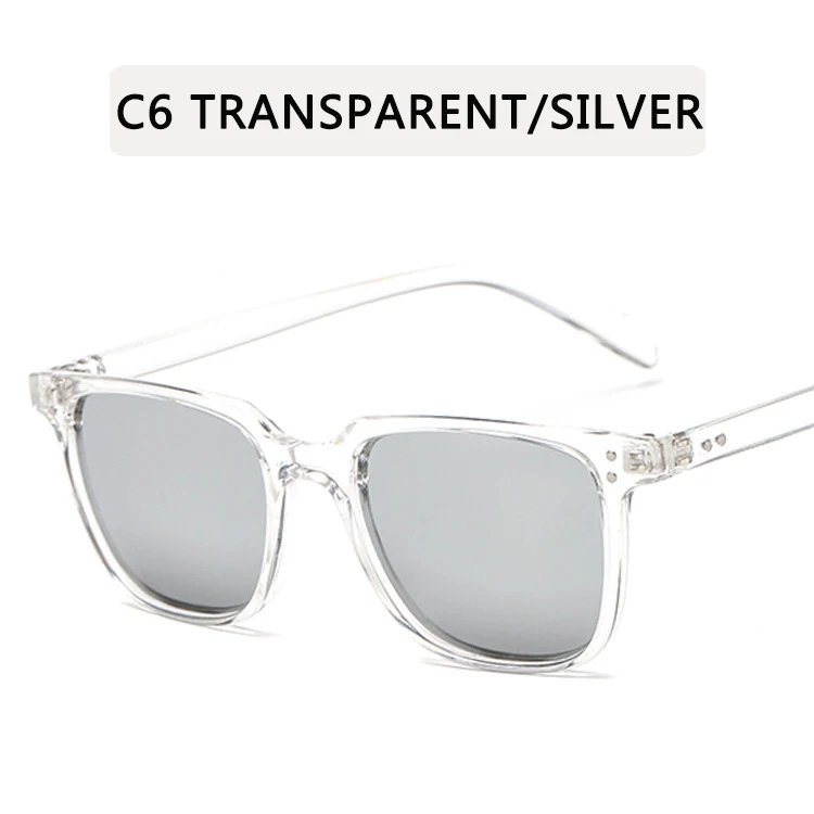

ZXWLYXGX Brand Design Sunglasses Men Driver Shades Male Vintage Sun Glasses Men Square Frame Mirror Summer UV400 Oculos de sol