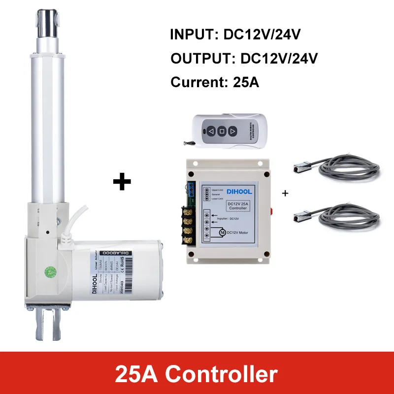 Комплект линейных приводов с регулируемым ходом 0-250 мм RF Wi-Fi контроллер магнитный