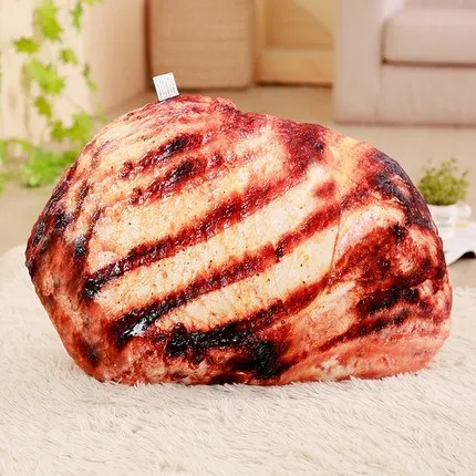 60cm Pork chops 3D моделирование формы еды плюшевая подушка креативная курица колбаса Плюшевые игрушки Мягкая диванная подушка домашний декор забавные подарки для детей - Цвет: 60cm Pork chops