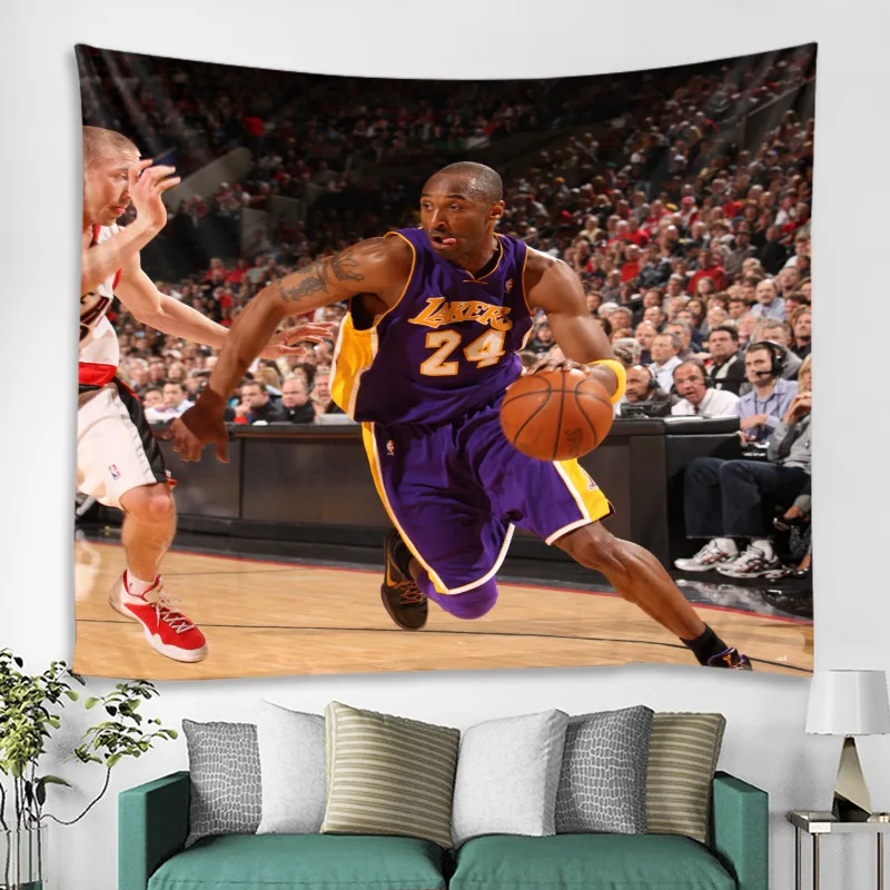 

Kobe Wall Hanging Tapestry Sports Themed Basketball Player Room Decor Man Gifts Art Blanket for Bedroom Living Room Dormitory