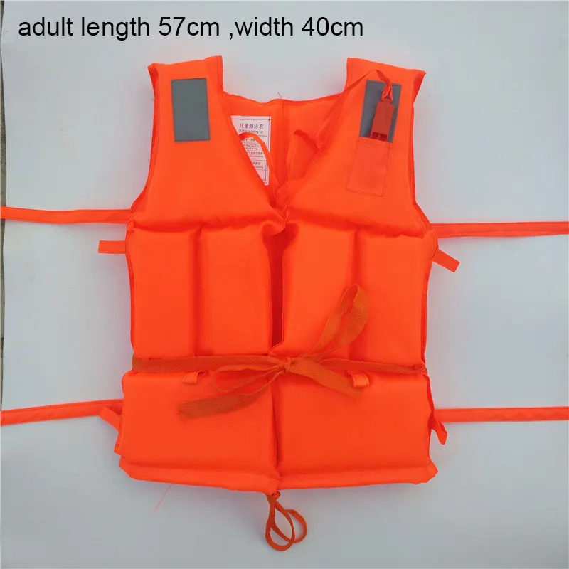 Adult 57cm 40cm Профессиональный Мужской спасательный жилет плавучести плавания безопасности на лодках для женщин спасательный жилет со свистком безопасности для детей и взрослых - Цвет: Adult 57cm 40cm