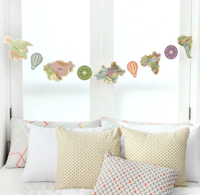 1 комплект Древний мир карта бумажная Баннер Вымпел якорь воздушный шар