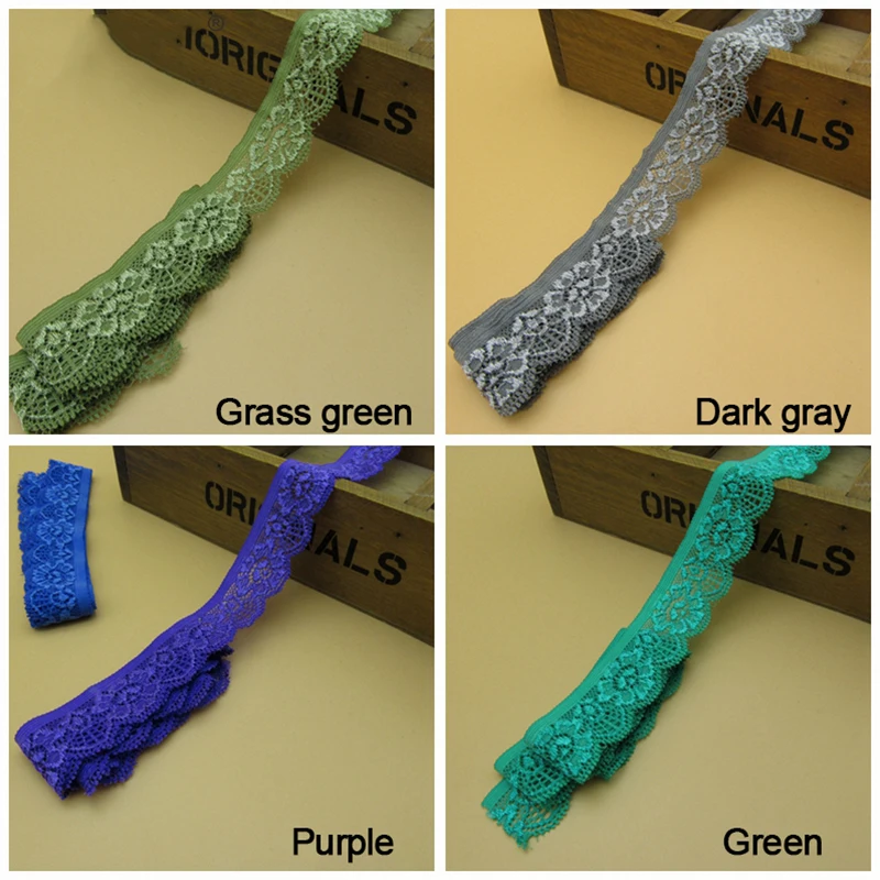 5 м/лот кружевные Эластичные аксессуары DIY утолщенные широкие цветные эластичные