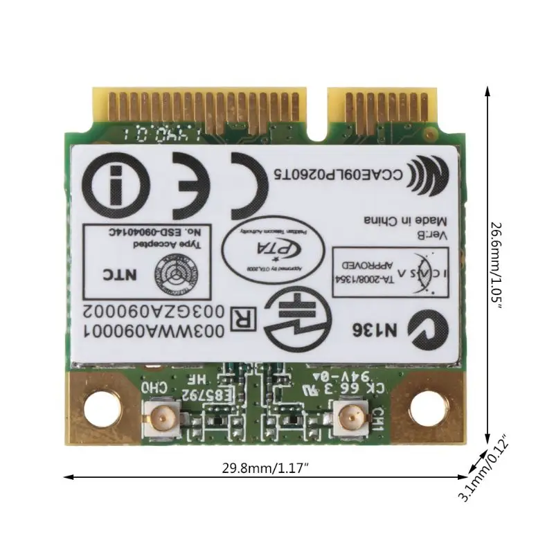 

2021 New For Atheros AR9287 AR5B97 Wireless Adapter 300Mbps Mini Half PCI-E Wifi Card