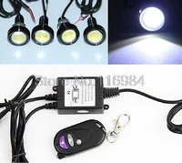 car drl 12v 4in1 led car eagle eye emergency strobe lights drl wireless remote control kit daytime running light car accessories