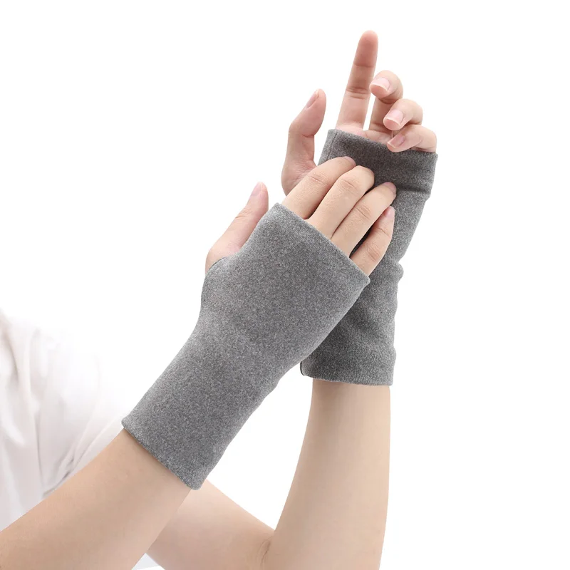 

Unisex half-finger warm gloves for autumn and winter thickened and velvet high elasticity driving writing game scar tattoo