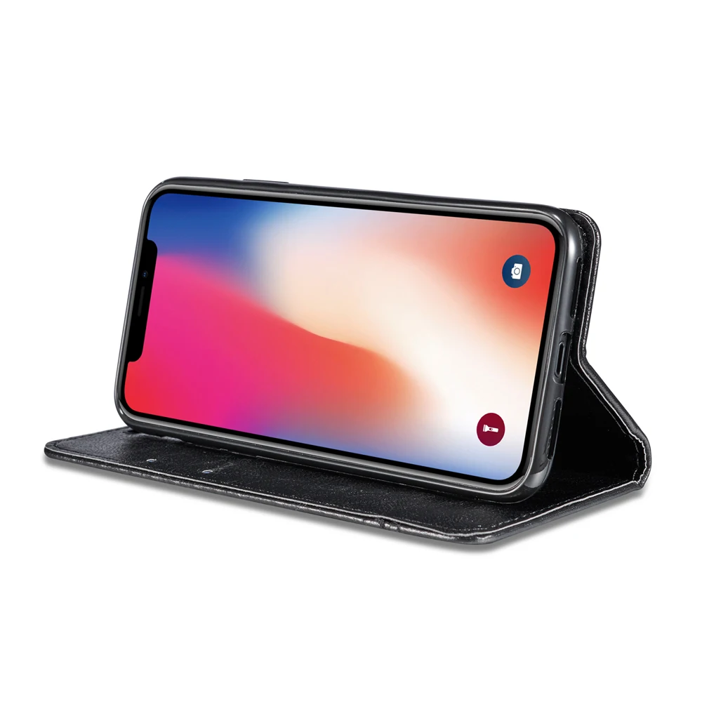 Магнитный классический кожаный чехол для iPhone X / XS XR/XSMAX роскошные чехлы с