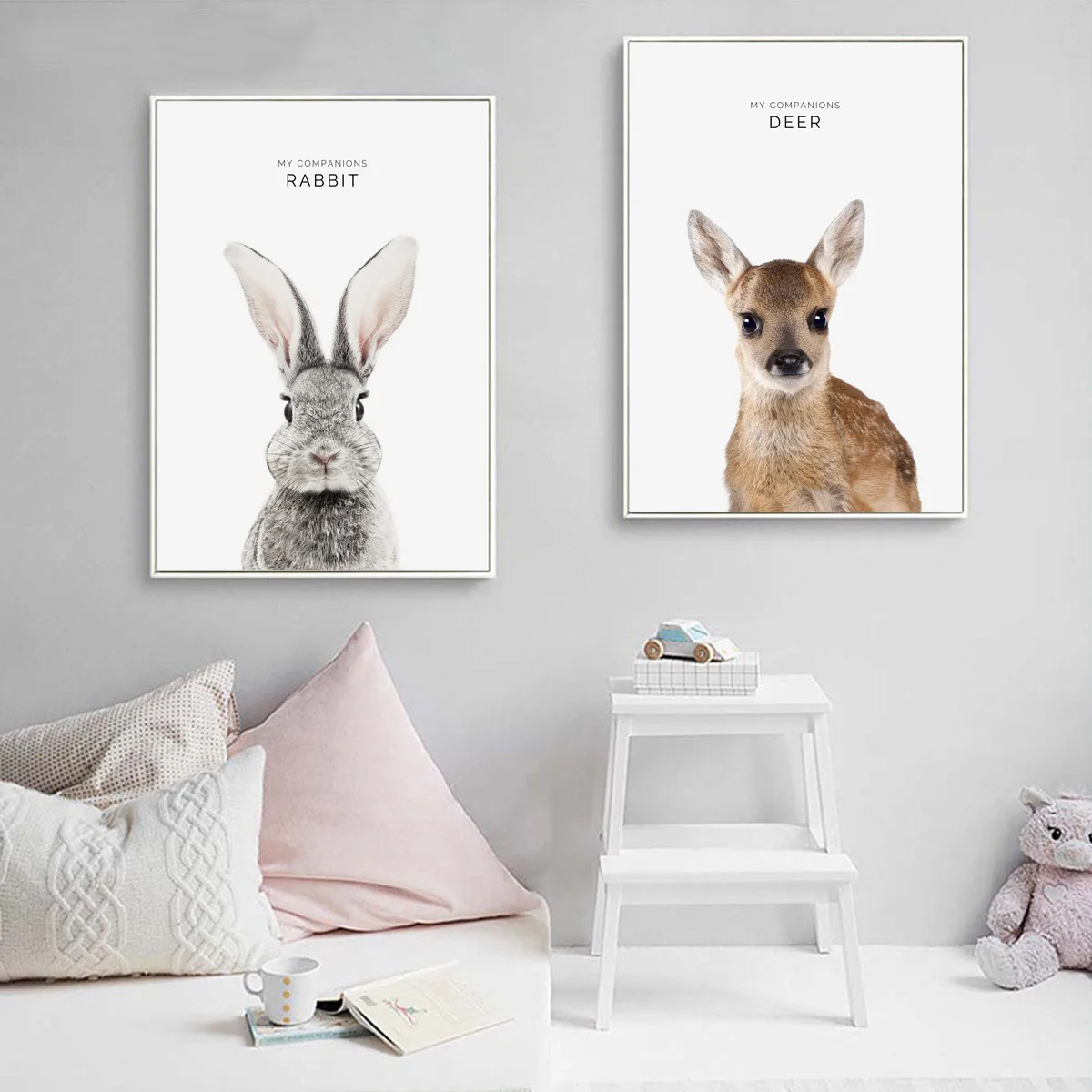 Плакат в скандинавском стиле с изображением различных животных Картина на