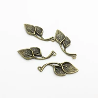 10 pc tree leaf alloy necklace pendant bracelet charms antique style bronze tone alloy charm pendants