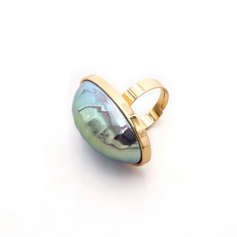 F.J4Z Fashion Hot Big Ring for Women Stunning Nobel Oval Imitation Pearl Finger Rings Lady Hand Jewelry Gifts Dropship | Украшения и