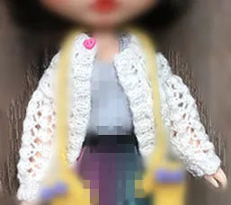 1/6 кукла платье шапка Blyth свитер blyth перчатки(Fit Blyth, ICY, 1/6 кукла - Цвет: only white sweater