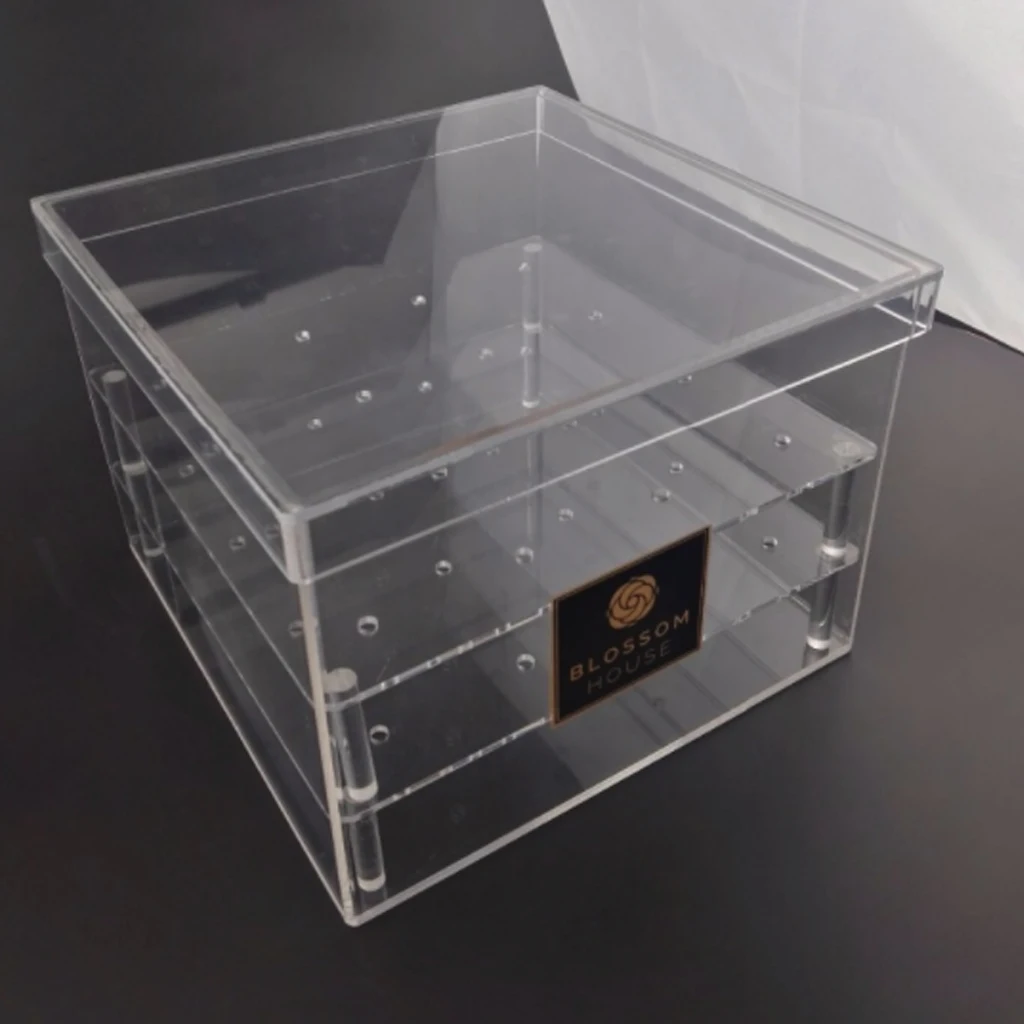 Акриловый прозрачный органайзер для цветов косметический Чехол-держатель