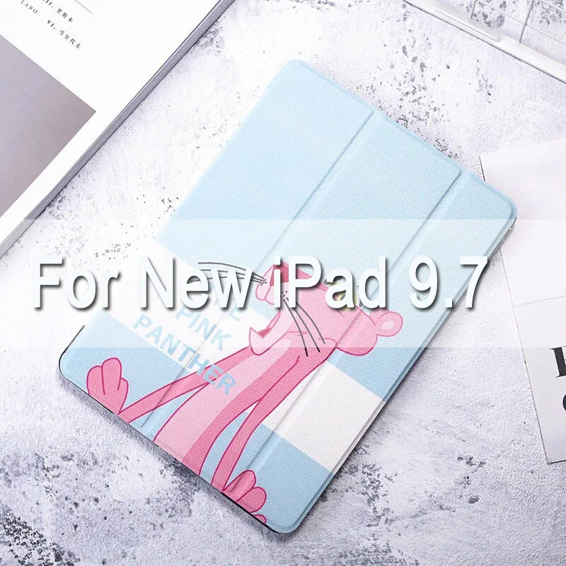 Ультратонкий легкий розовый чехол с рисунком для нового iPad 9,7 iPad 10,2 10,5 Funda Stander Smart Cover для iPad Air1 Air2 A1474 - Цвет: Blue for new ipad