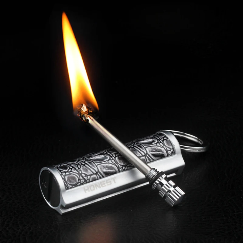 

Instant Free Fire Metal Retro Match Lighter Flint Fire Starter Kerosene Lighter Keychain Portable Outdoor Survival Safety Tools
