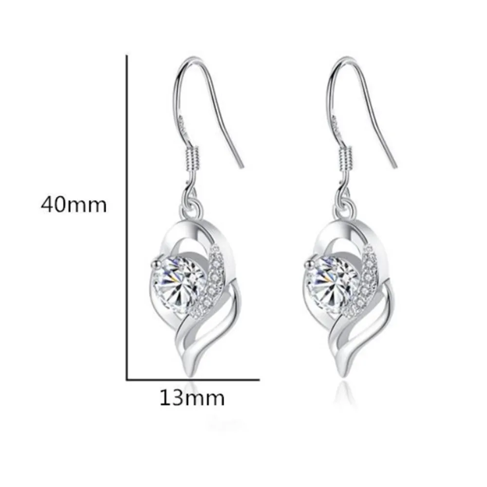 

925 Sterling Silver New Woman Fashion Jewelry Purple Blue Pink White Crystal Zircon Long Tassel Hot Selling Earrings