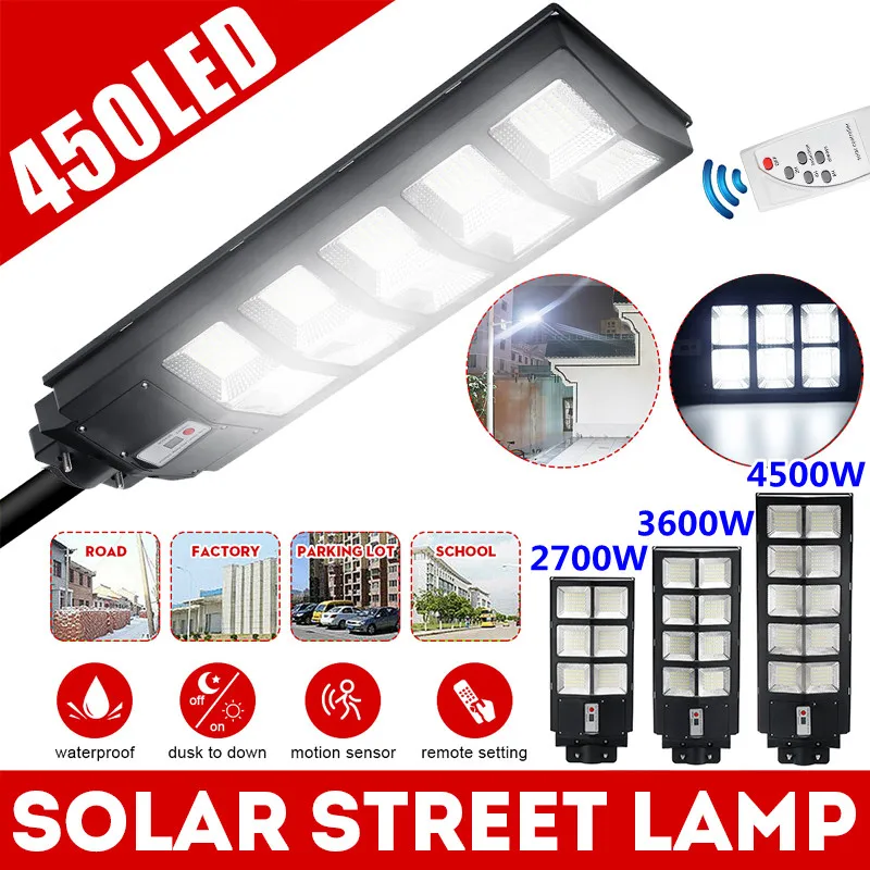 

4500W 3600W 2700W New Solar Motion Sensor Light Solar Street Light Led Solar Lamp Outdoor Lighting Waterproof Garden Light