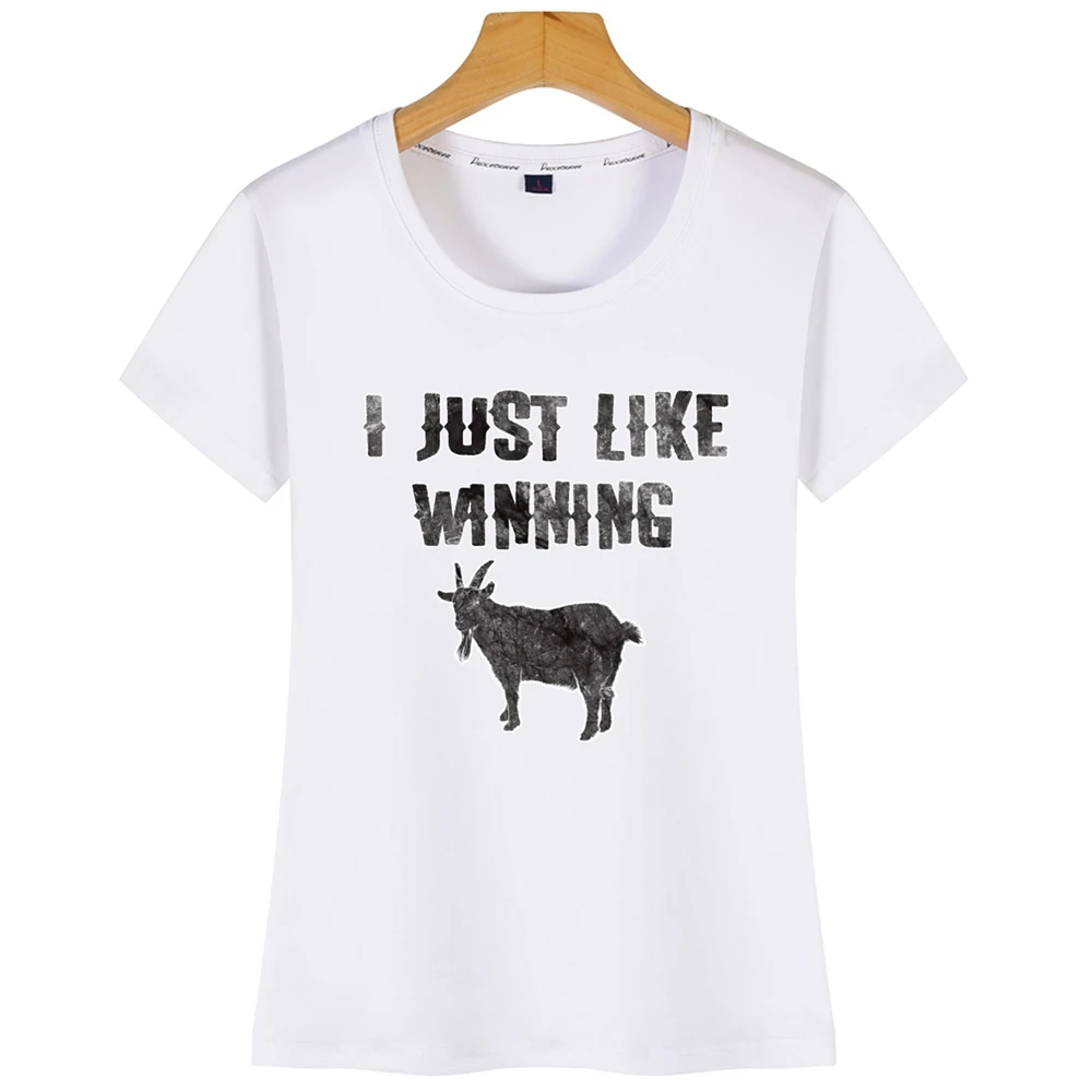 Топы футболка для женщин с надписью I Just Like Wanning Farm Joke Goat Ram Lover повседневная черная