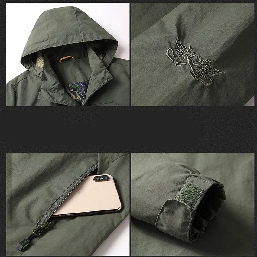 

Mountainskin Mens Outdoor Removable Cap Thin Hiking Jackets Climbing Camping Trekking Sports Water Repellent Windbreakers VA835
