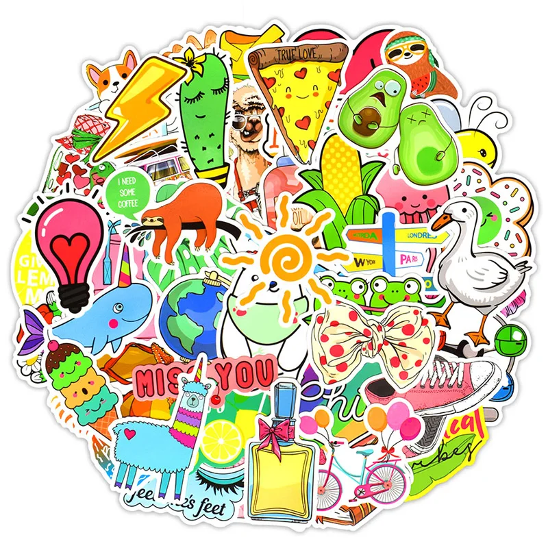 50 шт. водонепроницаемые Стикеры для девочек ноутбука гитары планшета | Игрушки и