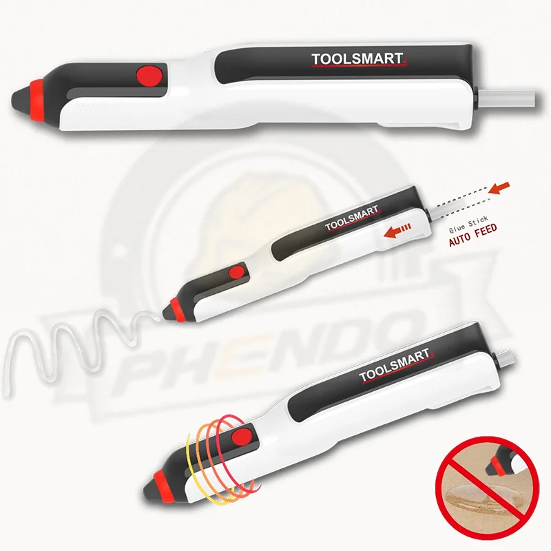 

PHENDO Mini Hot Melt Glue Pen, 2000mAh Cordless DIY Tool Hot Melt Gun with Magnetic Storage, Silicone Anti-Scald Mouth