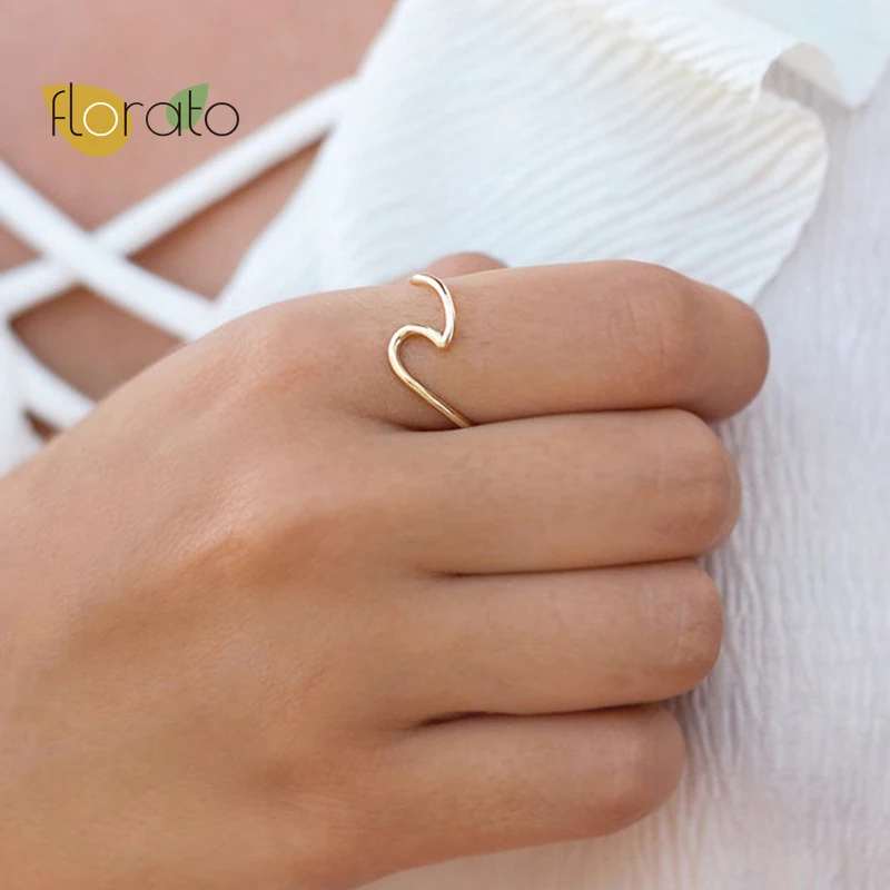 

Minimalist Ins Irregular Wave Pattern Rings 925 Sterling Silver Zircon Gold Color Ring For Women Girls Korean Accessories