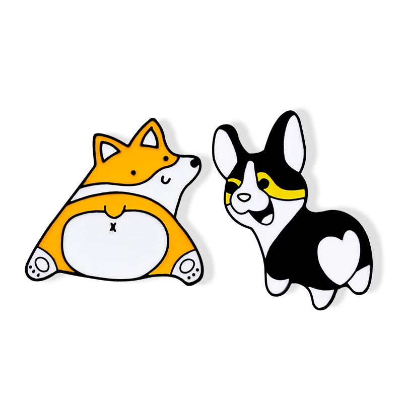 Новинка эмалированная булавка для милой собаки мультяшная корги брошь щенка