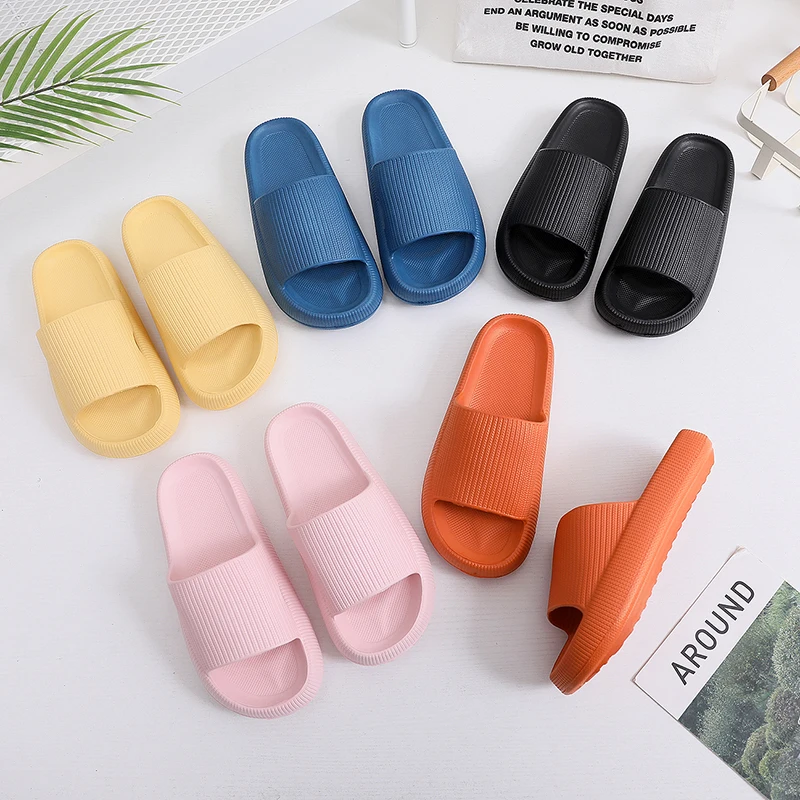 

2021 Flatform House Slippers Men Women Non-slip Bathroom Footwear Boys Girls Lovers Flip Flops Summer Beach Sandals