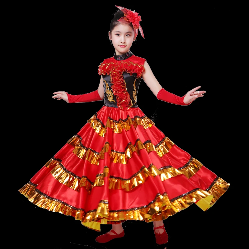 Новинка Платье Фламенко для девочек испанская детская одежда Бальные платья