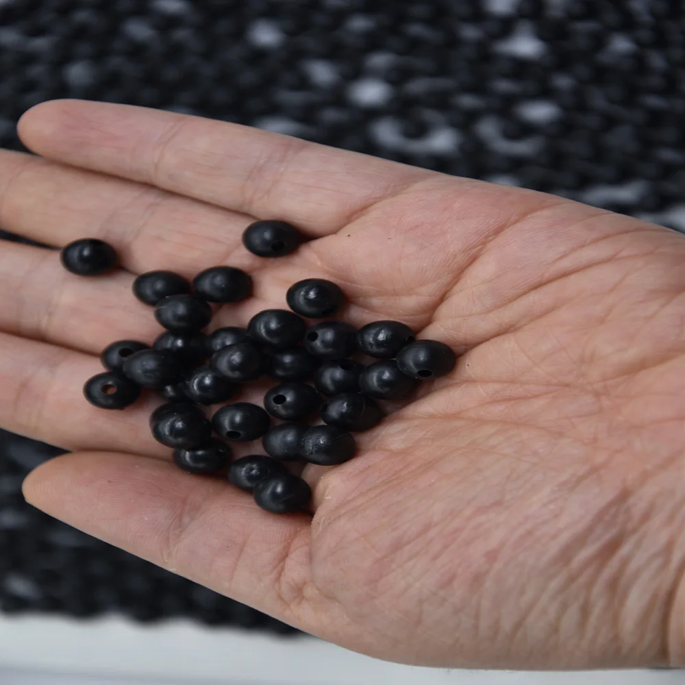 MAGBLUE 100pcs/lot Fishing Beads Space Stopper Black 3mm-8mm Round Soft and hard beans Lures bait Hook Rig Accessories | Спорт и