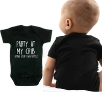 0 24m newborn infant baby boys girls bodysuit clothes party at my crib funny casual short sleeve playsuit rompers