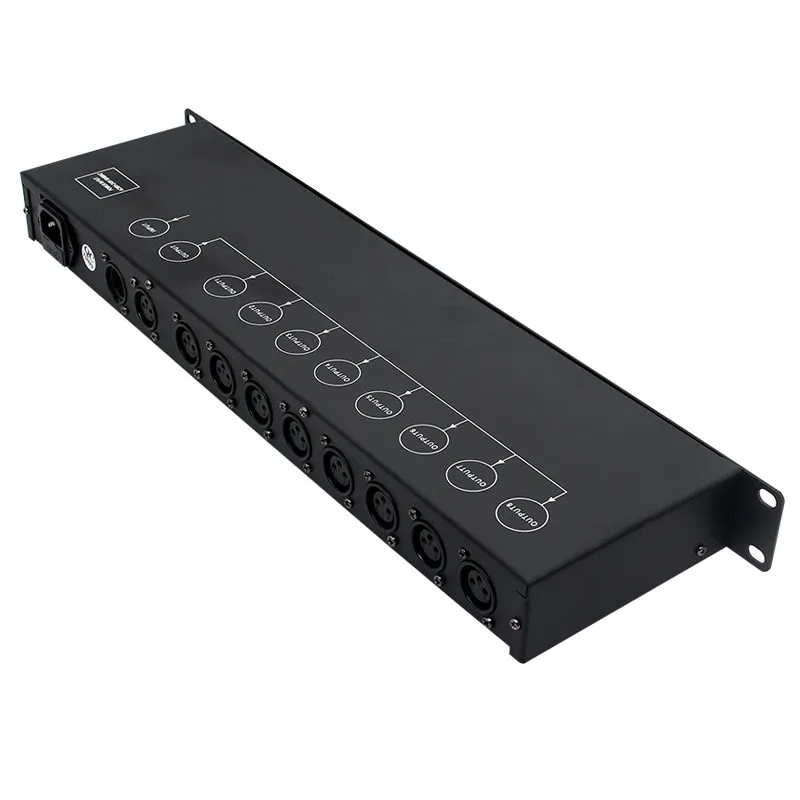 

Free shipping DMX512 amplifier Splitter DMX signal repeater 6 Channel 8 output ports DMX signal distributor AC100V-240V input