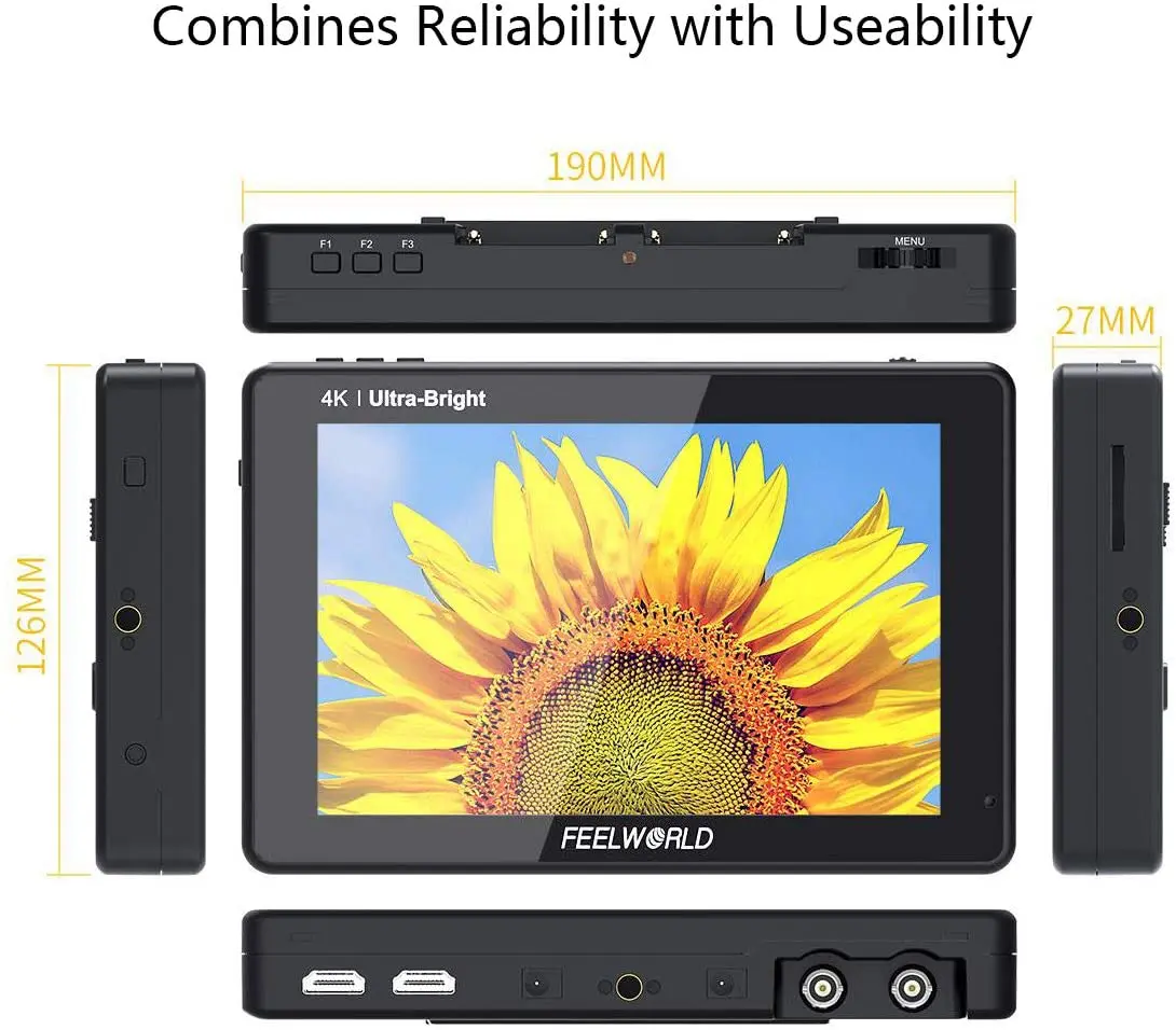Verkaufen Feelworld LUT7S 7 Zoll Ultra Helle 2200nits 3G-SDI 4K-HDMI 3D-LUT Panel Touch Screen DSLR Kamera Feld Monitor Mit Batterie