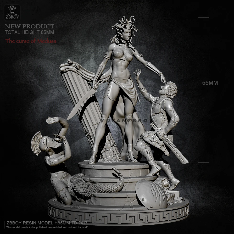 

55mm Resin model kits The Curse of Medusa self-assembled TD-2417