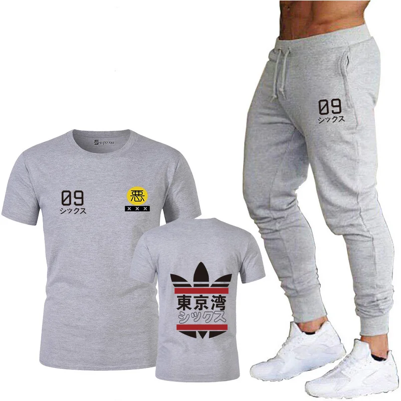 

Japanese style Tokyo Bay T-shirt men's and women's sweatpants suit black and white sweatshirt apparel fashion sweatshirt men