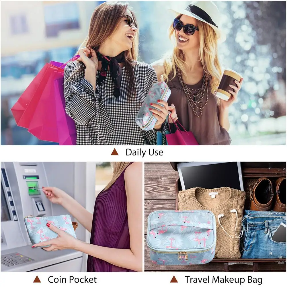 

3 Packs Travel Makeup Bag Large Waterproof Cosmetic Case Organizer Waterproof and estojo de maquiagem makeup eyelash curler