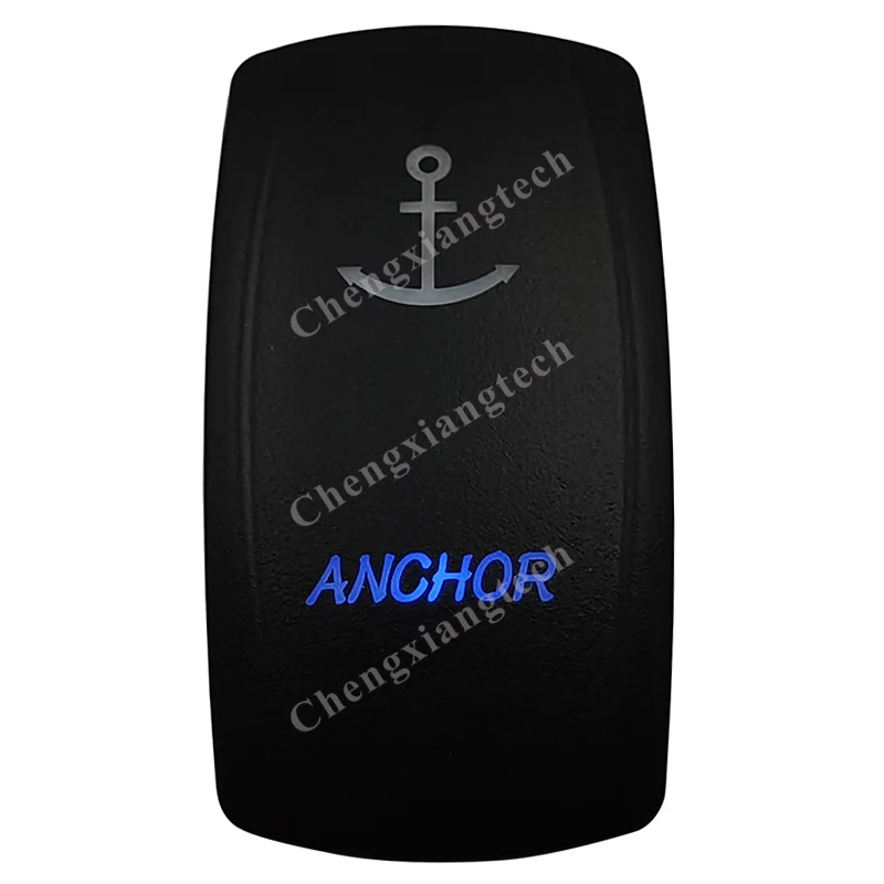 

Boat Marine Blue Led ANCHOR Rocker Switch (ON) OFF (ON) 7Pins Double Pole Double Throw (DPDT) Momentary Yatch Toggle Switch