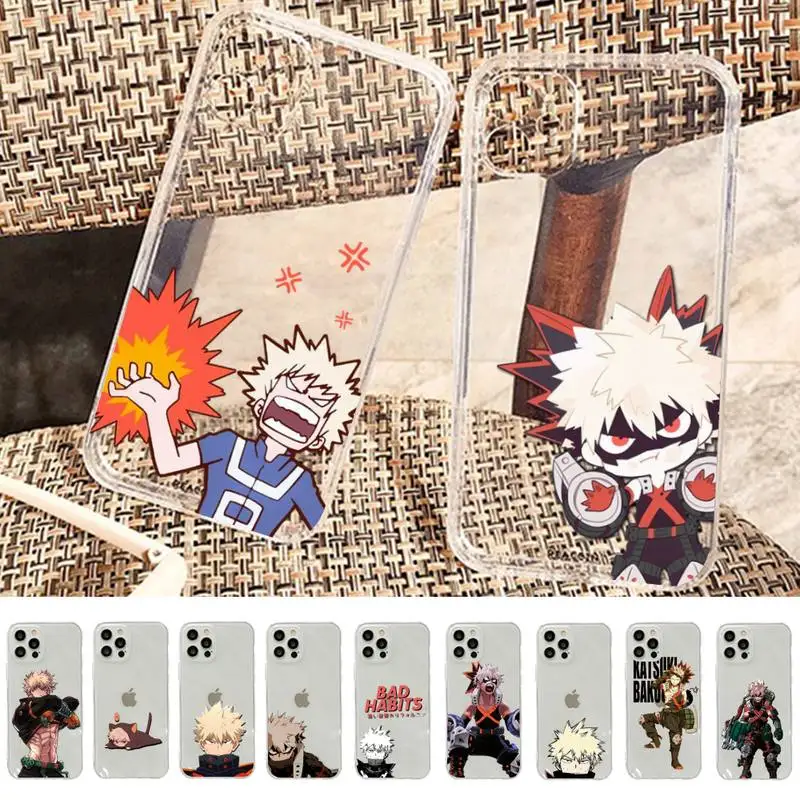 

Anime My Hero Academia Bakugou Katsuki Phone Case for iphone 13 11 12 pro XS MAX 8 7 6 6S Plus X 5S SE 2020 XR case