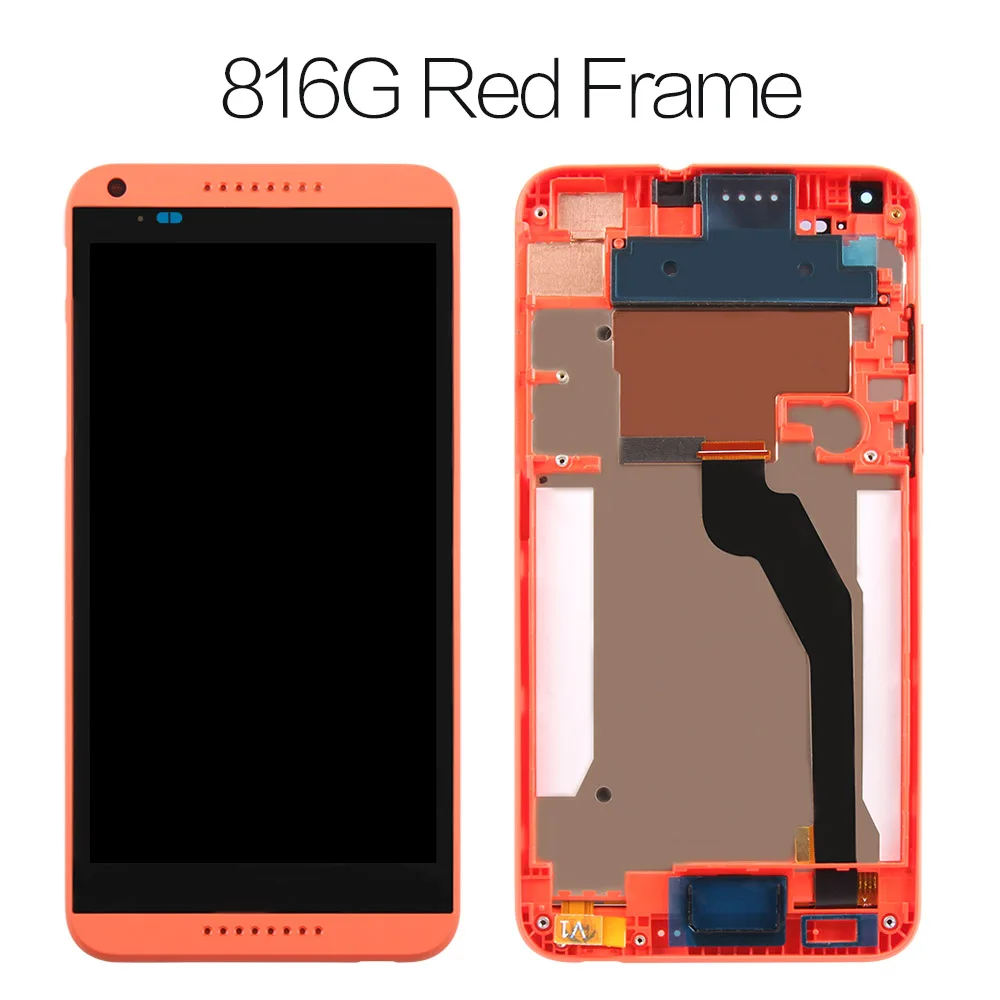 816g red frame Srjtek для htc Desire 816 ЖК-сенсорный экран дигитайзер с рамкой ЖК-запчасти D816 для htc D816G дисплей 816 Вт 816G 816H - Цвет: 816g red frame
