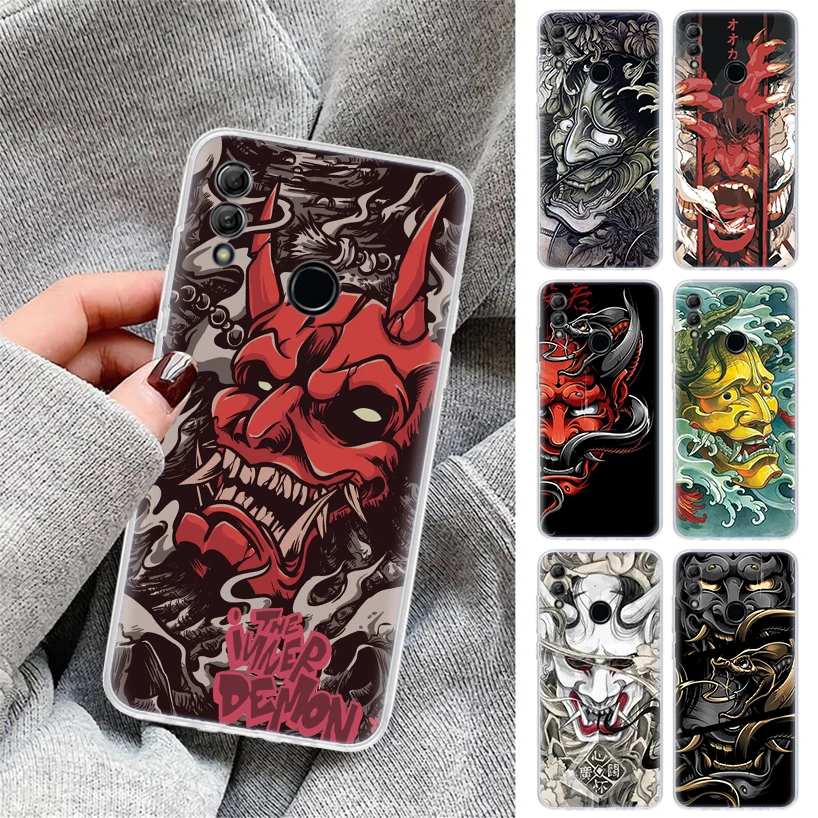 Japanese Oni Hannya Demon Mask Phone Case For Huawei P Smart Z Y5 Y6 Y7 2019 Y9S Honor 10 Lite 9 8A Pro 8S 8X 9X 7A 7X 20S 1020i