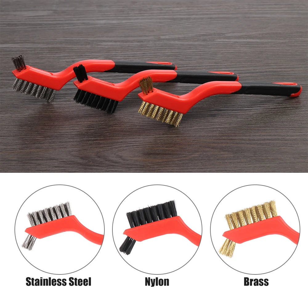 3 шт. щетки из нейлона/латуни/нержавеющей стали 7 дюймов | Автомобили и мотоциклы