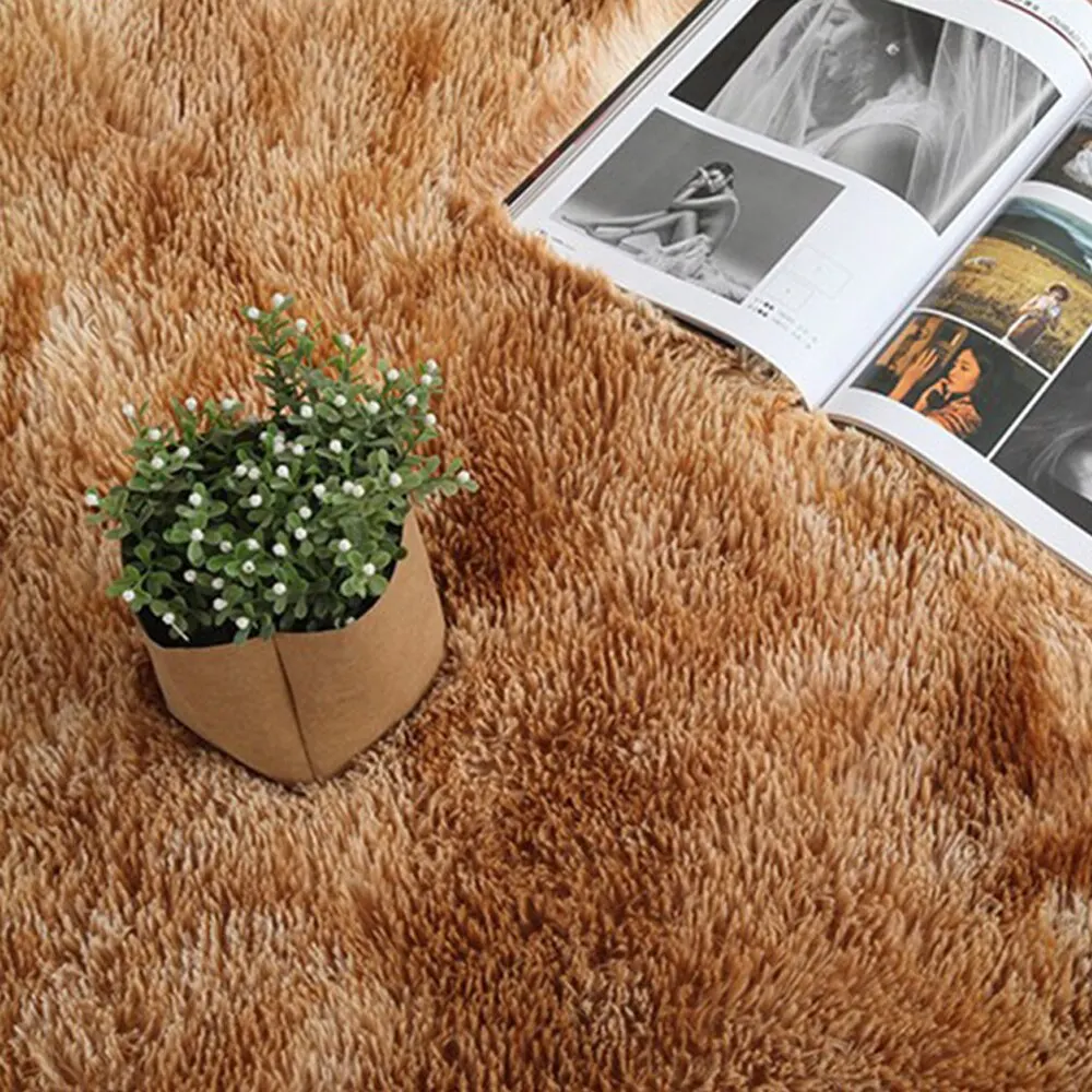 Tie-dyed Gradient Color Plush Soft Carpet Thickened Area Rug Mats Anti-skid Fluffy Rugs For Bedroom Living Room Home Decor | Дом и сад