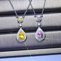 fashion charm pendant necklace exquisite elegant jewelry inlay water drop cubic zirconia for women wedding party birthday gifts