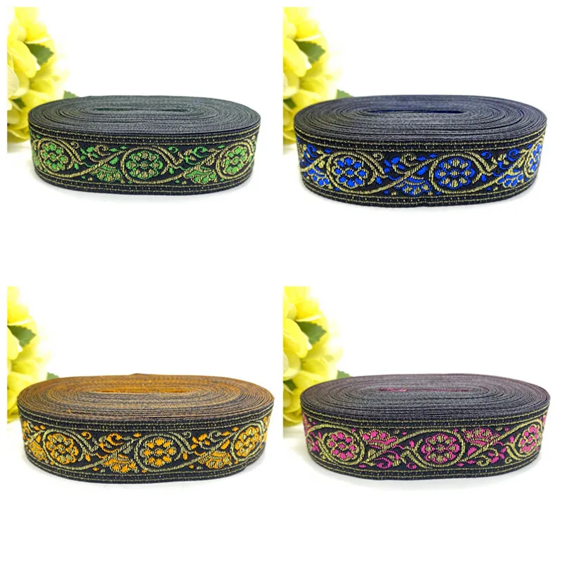 2 ярда 25 мм винтажная Этническая вышивка кружевная лента Бохо отделка DIY одежда