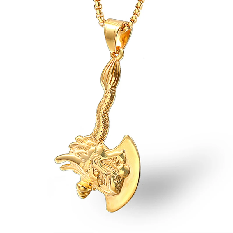 Винтажное ювелирное изделие RIR в стиле панк подвеска виде топора дракона мужское